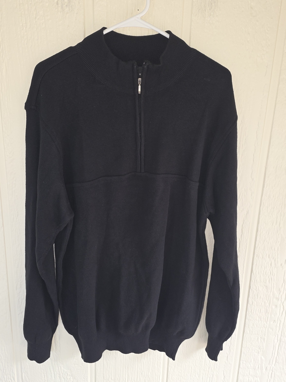 Greg Norman Collection Men's Black Ribbed Sweater, Size Medium